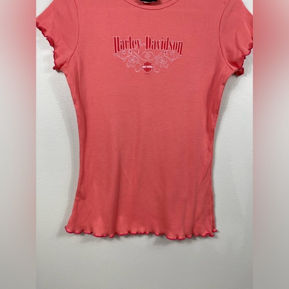 Harley Davidson Motor Cycles Pink Cotton Top Women's VF IMAGEWEAR Size S - Picture 4 of 8